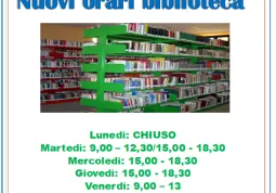 I nuovi orari della biblioteca in vigore da martedì 1° febbraio